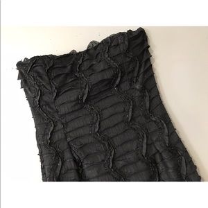 Strapless black sparkly dress